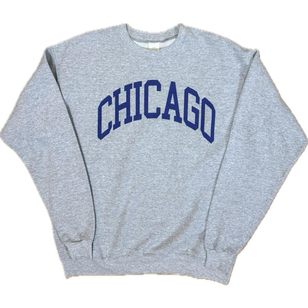 Hanes Men's Grey and Blue Sweatshirt